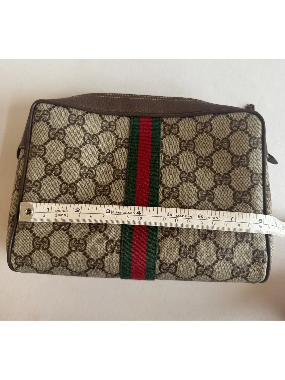 Gucci GG Supreme Web Sherry Line Pouch 89.01.012 Made in Italy